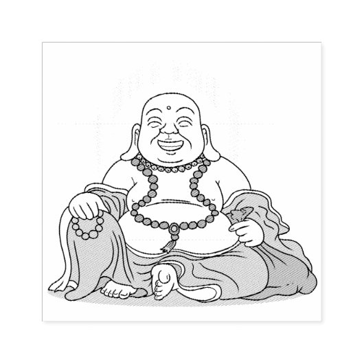 Lachende Maitreya Boeddha rubberen stempel (Afrduk)