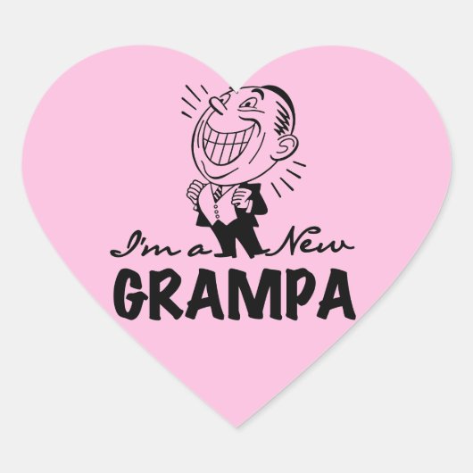 Lachende nieuwe Grampa T-shirts en geschenken Hart Sticker (Voorkant)