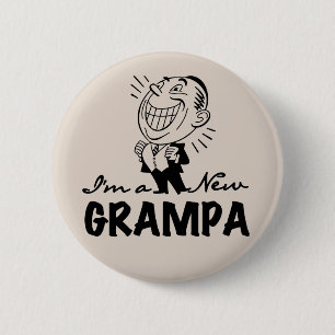 Lachende nieuwe Grampa T-shirts en geschenken Ronde Button 5,7 Cm
