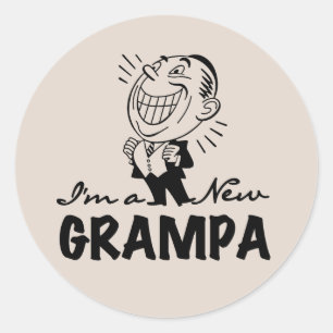 Lachende nieuwe Grampa T-shirts en geschenken Ronde Sticker