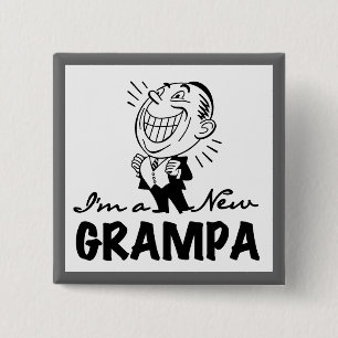 Lachende nieuwe Grampa T-shirts en geschenken Vierkante Button 5,1 Cm