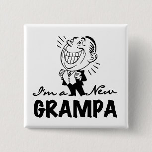 Lachende nieuwe Grampa T-shirts en geschenken Vierkante Button 5,1 Cm