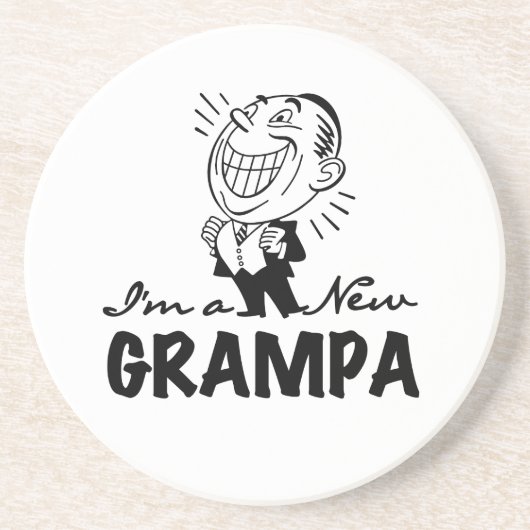 Lachende nieuwe Grampa T-shirts en geschenken Zandsteen Onderzetter (Voorkant)