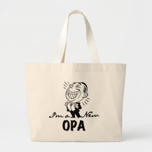 Lachende nieuwe Opa T-shirts en geschenken Grote Tote Bag