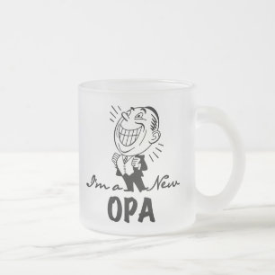 Lachende nieuwe Opa T-shirts en geschenken Matglas Koffiemok