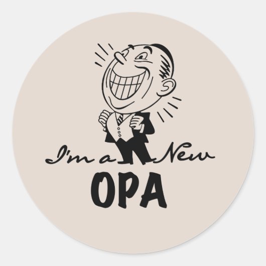 Lachende nieuwe Opa T-shirts en geschenken Ronde Sticker (Voorkant)