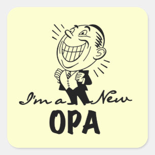 Lachende nieuwe Opa T-shirts en geschenken Vierkante Sticker