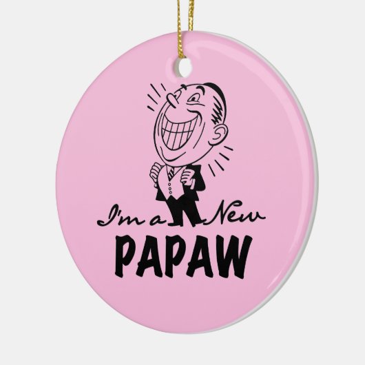Lachende nieuwe Papaw Tshirts en geschenken Keramisch Ornament (Links)