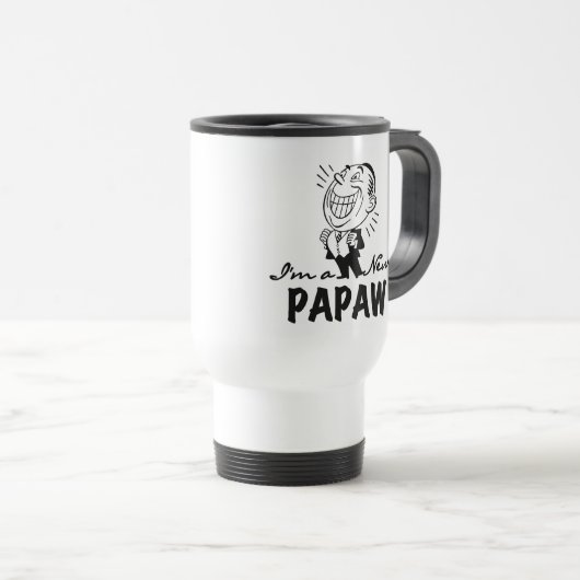 Lachende nieuwe Papaw Tshirts en geschenken Reisbeker (Voorkant rechts)