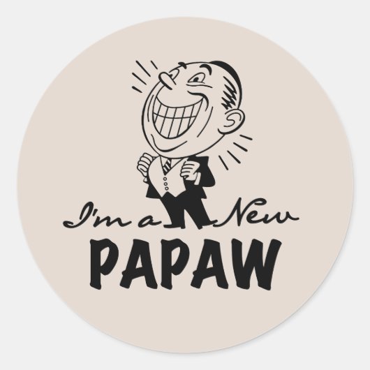 Lachende nieuwe Papaw Tshirts en geschenken Ronde Sticker (Voorkant)