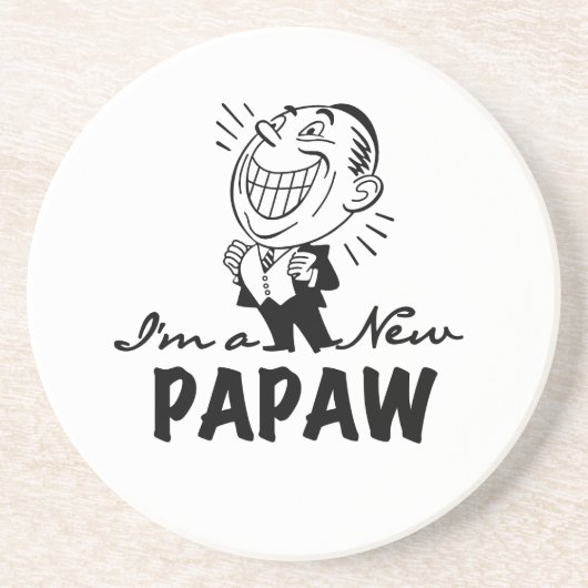 Lachende nieuwe Papaw Tshirts en geschenken Zandsteen Onderzetter (Voorkant)