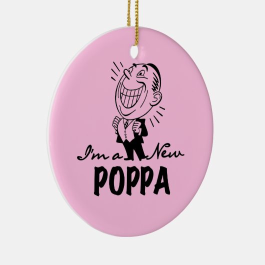 Lachende nieuwe Poppa T-shirts en geschenken Keramisch Ornament (Rechts)