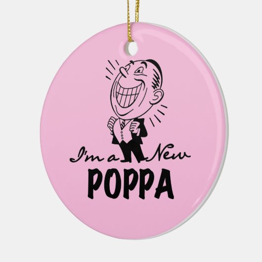 Lachende nieuwe Poppa T-shirts en geschenken Keramisch Ornament (Links)