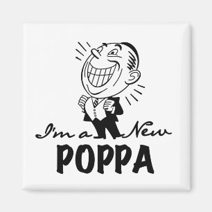 Lachende nieuwe Poppa T-shirts en geschenken Magneet
