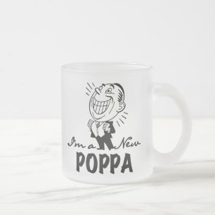 Lachende nieuwe Poppa T-shirts en geschenken Matglas Koffiemok