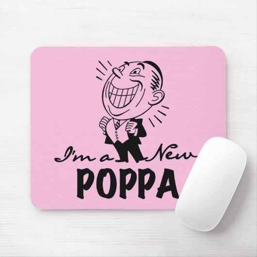 Lachende nieuwe Poppa T-shirts en geschenken Muismat (Met muis)