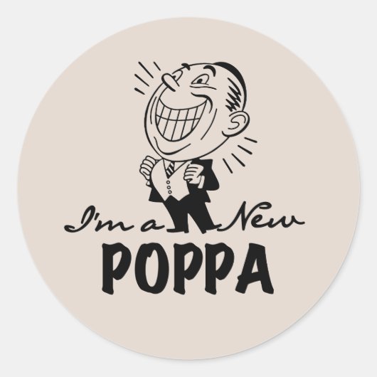 Lachende nieuwe Poppa T-shirts en geschenken Ronde Sticker (Voorkant)