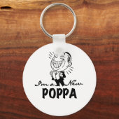 Lachende nieuwe Poppa T-shirts en geschenken Sleutelhanger (Voorkant)