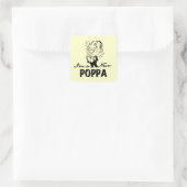 Lachende nieuwe Poppa T-shirts en geschenken Vierkante Sticker (Tas)