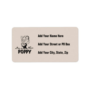 Lachende nieuwe Poppy T-shirts en geschenken Etiket