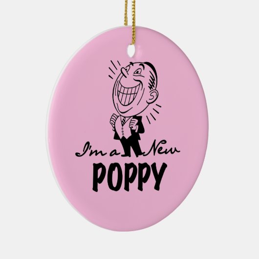 Lachende nieuwe Poppy T-shirts en geschenken Keramisch Ornament (Rechts)