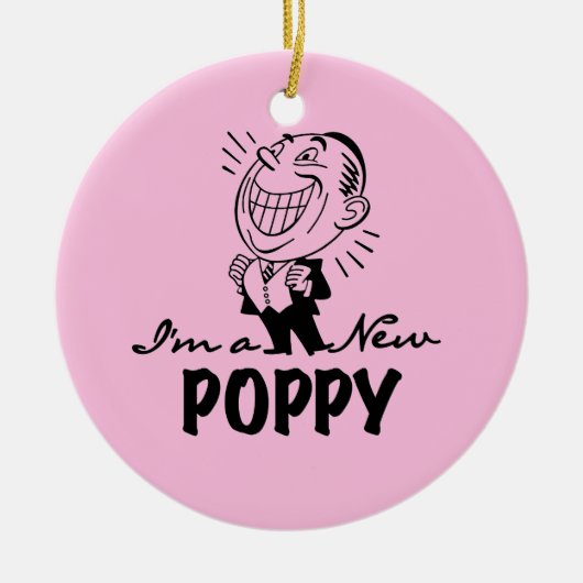 Lachende nieuwe Poppy T-shirts en geschenken Keramisch Ornament (Voorkant)