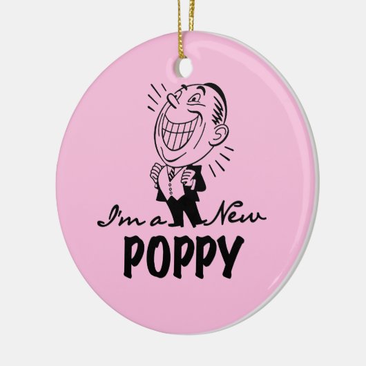 Lachende nieuwe Poppy T-shirts en geschenken Keramisch Ornament (Links)