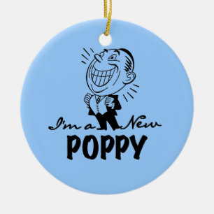 Lachende nieuwe Poppy T-shirts en geschenken Keramisch Ornament