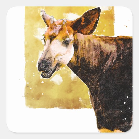Lachende Okapi Valentijnsdag Envelope Sticker (Voorkant)