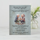 Lachende oma Verjaardag-grappige Senior Woman Part Kaart (Staand voorkant)