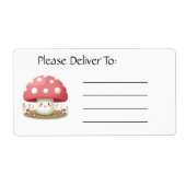 lachende paddenstoel etiket (Voorkant)