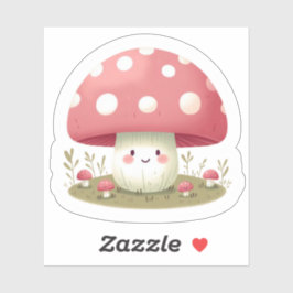 lachende paddenstoel sticker