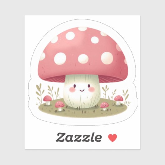 lachende paddenstoel sticker (Vel)