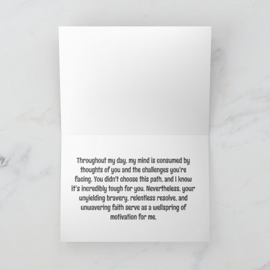 Lachende patiënt aanmoediging kanker kaarten (Binnen)