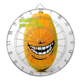 Lachende Pawpaw met 'n Goue Tand Dartbord