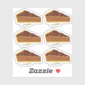 Lachende Pecan Pie Slice Cartoon Karakter Sticker (Vel)