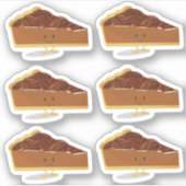 Lachende Pecan Pie Slice Cartoon Karakter Sticker (Voorkant)
