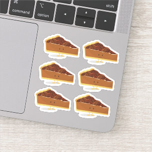 Lachende Pecan Pie Slice Cartoon Karakter Sticker
