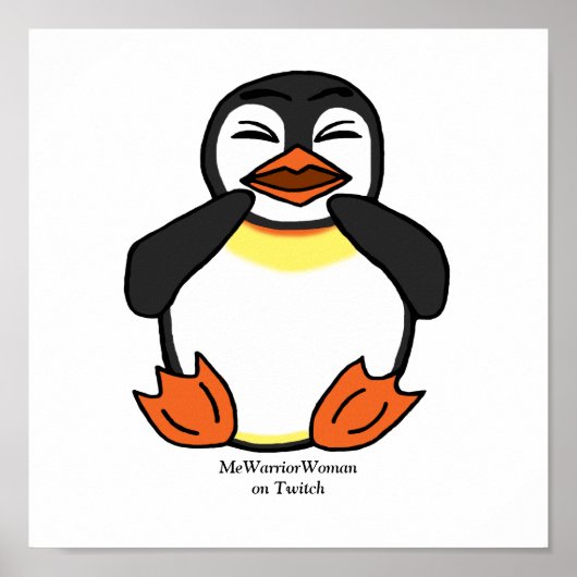 Lachende Pinguïn, MeWarriorVrouw op Twitch Poster (Voorkant)
