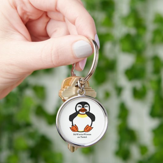 Lachende Pinguïn, MeWarriorVrouw op Twitch Sleutelhanger (Hand)