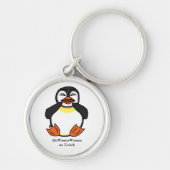 Lachende Pinguïn, MeWarriorVrouw op Twitch Sleutelhanger (Voorkant)