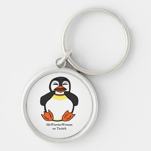 Lachende Pinguïn, MeWarriorVrouw op Twitch Sleutelhanger (Voorkant)