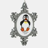 Lachende Pinguïn, MeWarriorVrouw op Twitch Tin Sneeuwvlok Ornament (Links)
