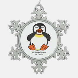 Lachende Pinguïn, MeWarriorVrouw op Twitch Tin Sneeuwvlok Ornament