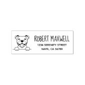 Lachende Pit Bull Hond Retouradres Rubberstempel (Afrduk)