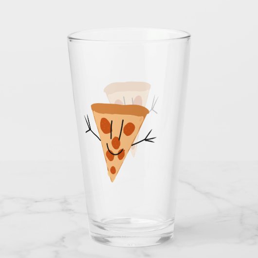 Lachende pizza glas (Achterkant)