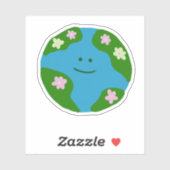 Lachende planeet Aarde Sticker (Vel)