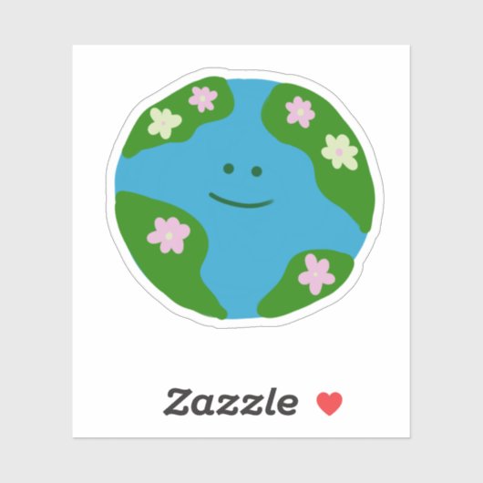 Lachende planeet Aarde Sticker (Vel)