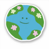 Lachende planeet Aarde Sticker (Voorkant)