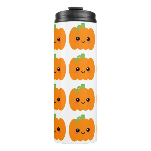 Lachende Pompoen Gezicht Tumbler, Leuk Verjaardags Thermosbeker (Voorkant)